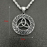 Stainless Steel Celtic Trinity Pendant with 24 inch Stainless Rope Chain