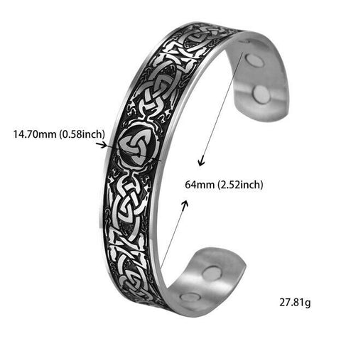 Stainless Steel Trinity Celtic Knot Bracelet Cuff