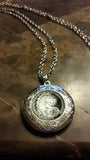Celtic Unicorn Silver Plated Locket with Domed Glass and chain