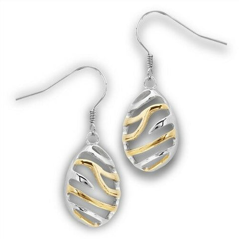 Women's Stainless Steel Gold IP Teardrop  Earrings