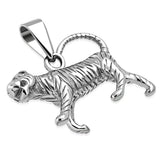 Stainless Steel 3D  Bengal Tiger Charm Pendant