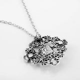 Scottish Thistle Cross Necklace with Purple Crystal with 50 cm(19.69 in) chain