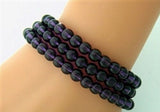 The "Flow of Life" Celtic Knot Shamrock Stretch Bracelet  Purple Glass Beads