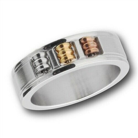 Stainless Steel Ring With Gold IP & Rose Gold IP