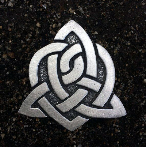Pewter Celtic Sister Knot Brooch/Pin  Made in USA