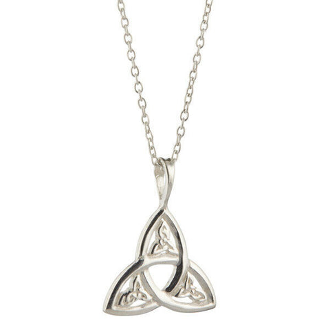 Irish Sterling Silver Trinity Necklace with  18 inch  chain