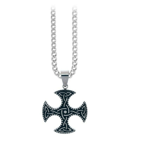 Black Stainless Steel Celtic Cross Pendant without Chain