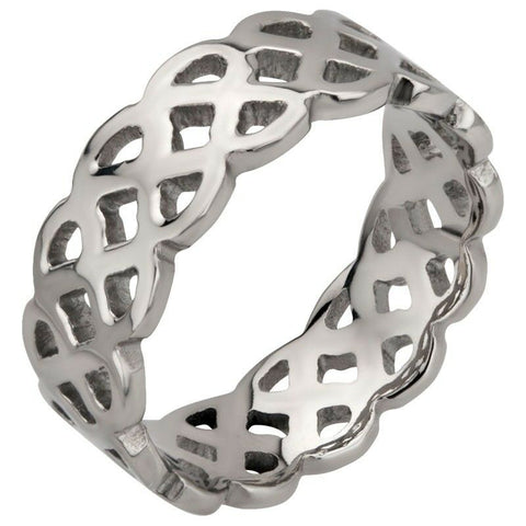 Stainless Steel Celtic Cutout  Ring SZ 10
