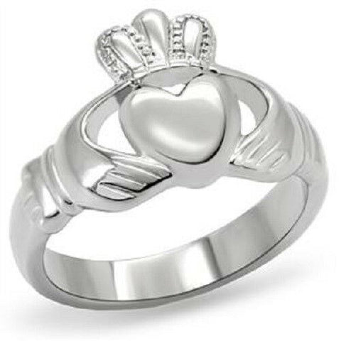 Stainless Steel Celtic Claddagh Ring SZ 7